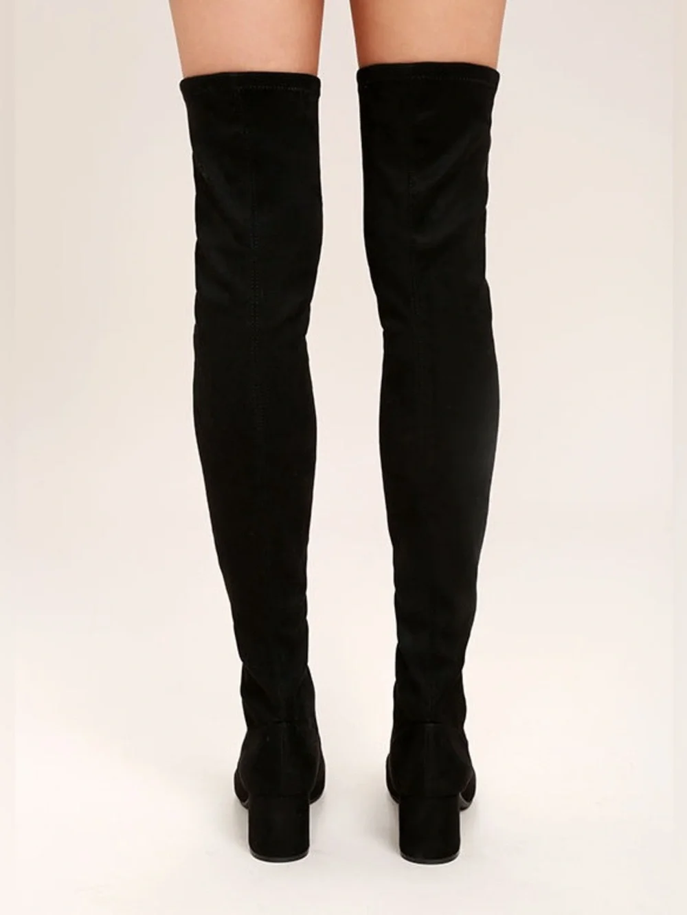 Steve Madden Isaac Over The Knee Thigh High Boots Black Faux Suede Sz 9.5